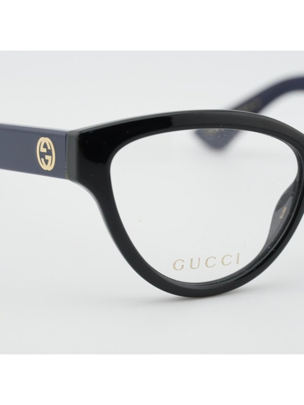 Gucci GG1581O 006 Eyeglasses Black/Blue 55mm Cat Eye Frame - Picture 6 of 12